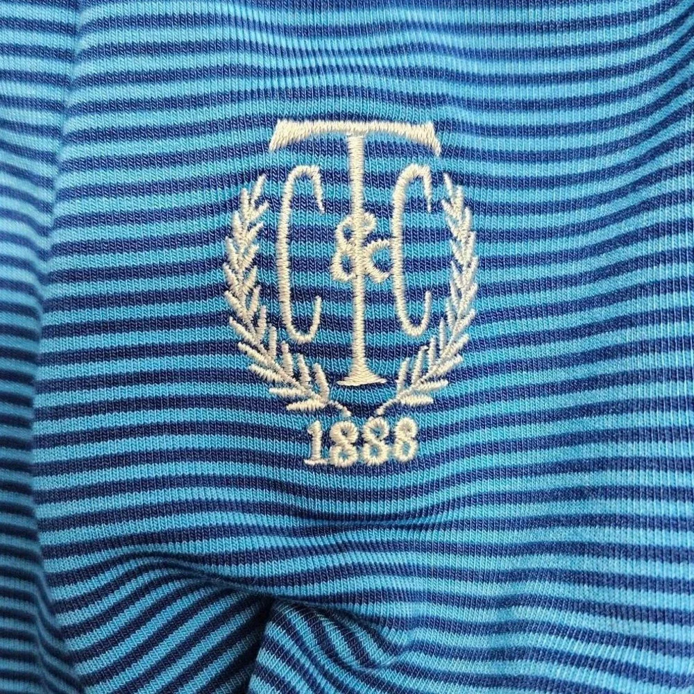 FootJoy Mens Blue Micro‎ Stripe Performance Pullover Crew Neck Sweatshirt Large
